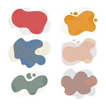 Abstract shapes set. Isolated Flat Vector background illustration Illustrazione stock