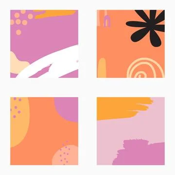 Abstract shapes square background template for social media stories and post  Illustrazione stock