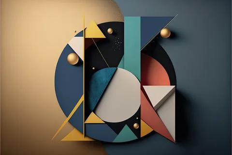 Abstract shapes, triangle, square, circle, Made by AI,Artificial intelligence Stock Illustration