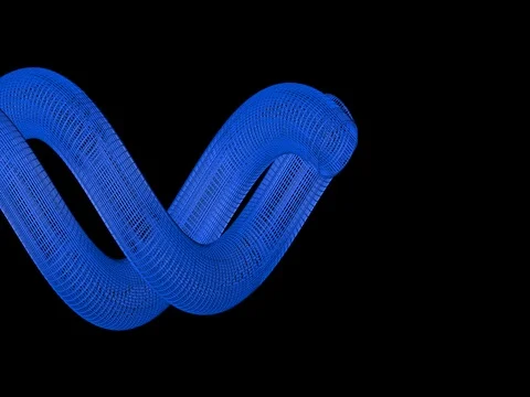 Abstract shapes twisting, seamless loop (alpha channel) Stock Footage 77616690