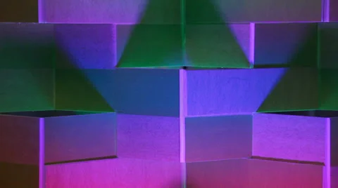 Abstract shapes under light show Stock Footage 35911620
