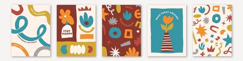 Abstract shapes vector backgrounds. Geometric patterns with simple hand drawn 스톡 일러스트