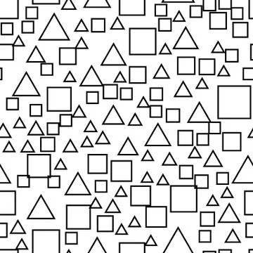 Abstract shapes vector seamless pattern on white Stock Illustration