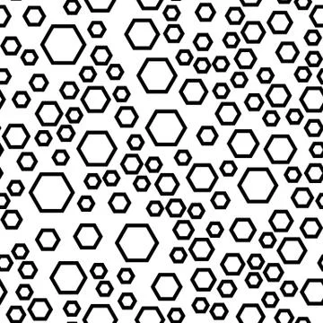 Abstract shapes vector seamless pattern on white Stock Illustration