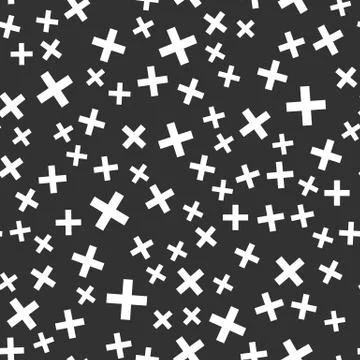 Abstract shapes vector seamless pattern on black Stock Illustration