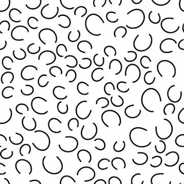 Abstract shapes vector seamless pattern on white Stock Illustration