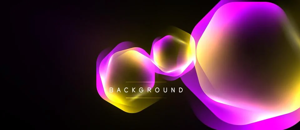 Abstract shapes, vibrant colors blend. Gradient effect creates luminous, mode Illustrazione stock