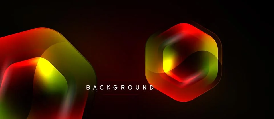 Abstract shapes, vibrant colors, dark background. Gradient effects create Stockillustratie