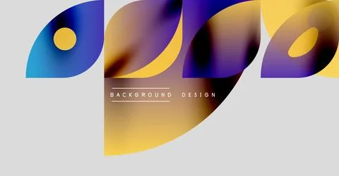 Abstract shapes, vibrant colors, dynamic composition. Modern design elements Illustrazione stock