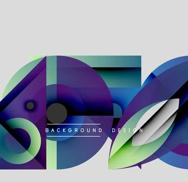 Abstract shapes, vibrant colors, dynamic composition. Modern design elements Illustrazione stock