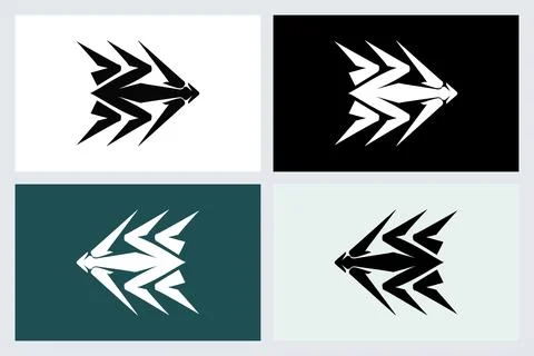 Abstract Sharp Arrow Icon Vector Set イラスト素材