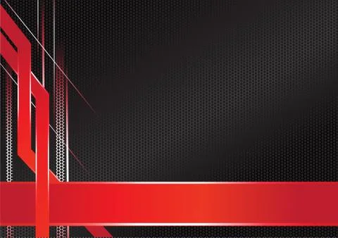 Abstract sharp metallic frame red black. 스톡 일러스트