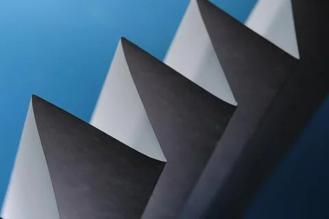 Abstract sharp triangular lines in closeup. 스톡 사진