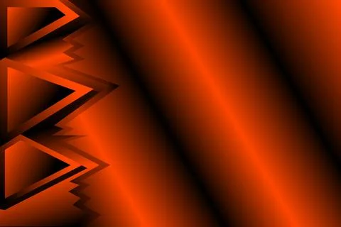 Abstract Sharp Triangular Shape Background, Orange Glow Gradient on Black JP Stock Illustration