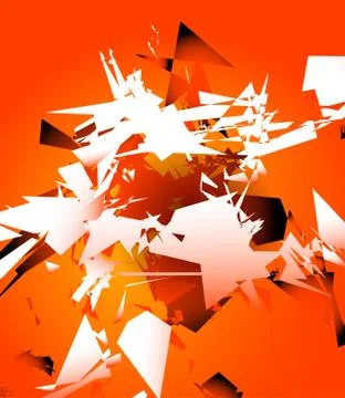 Abstract shattered digital art with random edgy shards. Digital art abstract  Stock Illustration