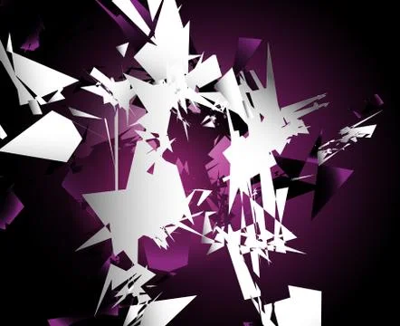 Abstract shattered digital art with random edgy shards. Digital art abstract  Stock Illustration