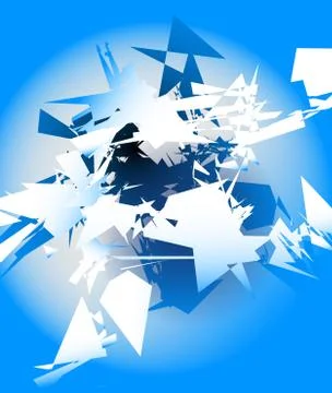 Abstract shattered digital art with random edgy shards. Digital art abstract  Stock Illustration