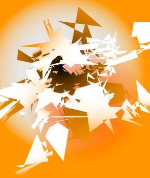 Abstract shattered digital art with random edgy shards. Digital art abstract  Stock Illustration