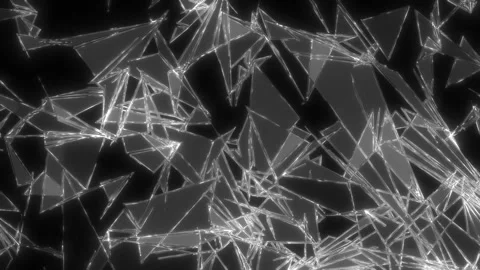 Abstract Shattered Glass Animation. Dynamic Fractured Patterns. Broken Glass. 4K Stock Footage 280354573