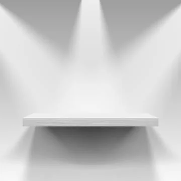 Abstract Shelf With Shadow Of Three Spotlights 库存插图