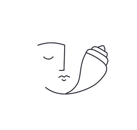 Abstract shell face 스톡 일러스트