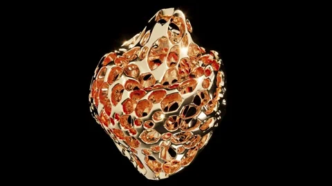 Abstract shell gold grid move wave endless Stock Footage 300452129