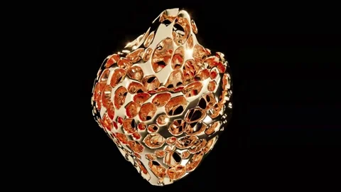 Abstract shell gold grid move wave endless Stock Footage 301728823