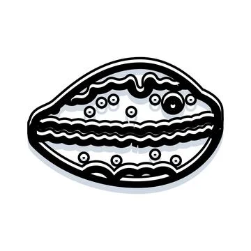 Abstract shell outline with waves and circles イラスト素材
