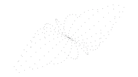 Abstract Shell Shaped Cloud of Pixelated Dots Forming a Seashell Shape Stock Footage 118986963