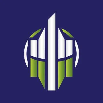 Abstract shield and building maintenance security logo vector illustration Stock Illustration