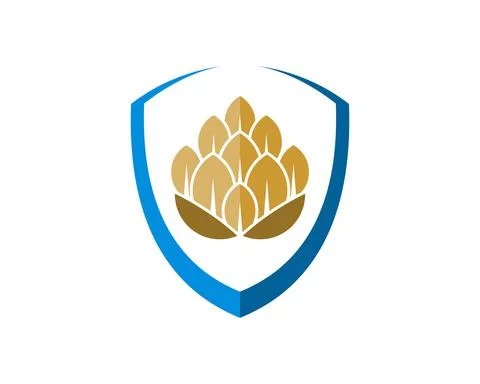 Abstract shield with brewery beer inside Illustrazione stock