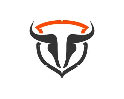 Abstract shield with bull head inside Stock Illustration