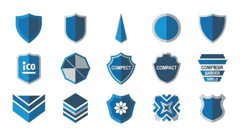 Abstract shield logo collection for cybersecurity and protection branding i.. Stock Illustration