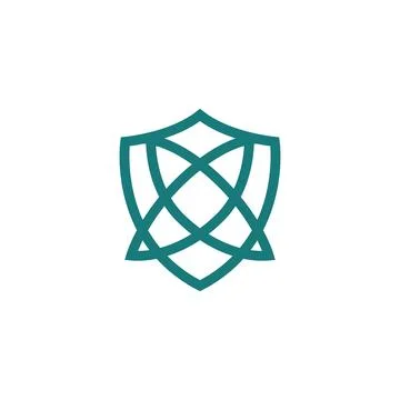 Abstract Shield Logo Design with Modern Security Protection Network Symbol Stock-Illustration