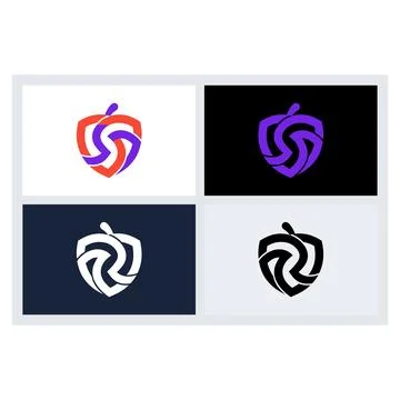 Abstract Shield Logo Icon Set (2) Stock Illustration