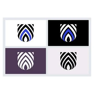 Abstract Shield Logo Icon Set Stock Illustration