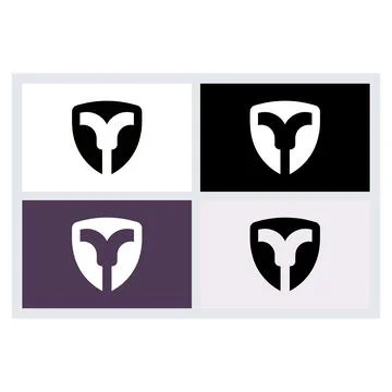 Abstract Shield Logo Icon Set Stock Illustration