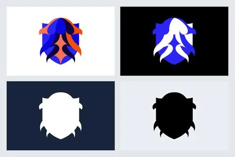 Abstract Shield Logo Icon Vector Set Stock-Illustration