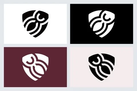 Abstract Shield Logo Icon Vector Set Ilustración de archivo
