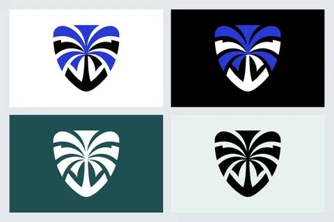 Abstract Shield Logo Icon Vector Design Set Illustrazione stock
