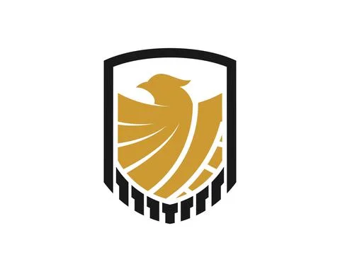 Abstract shield with patriotic eagle inside Stock Illustration