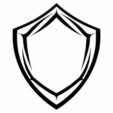 Abstract Shield Shape Symbol for Defense and Trust Illustrazione stock