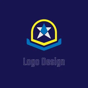 Abstract shield with star logo design Stock Illustration