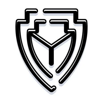 Abstract shield symbol protecting data and security Stockillustratie