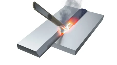 Abstract shielded metal arc welding 3d rendering Vídeo Stock 141515801