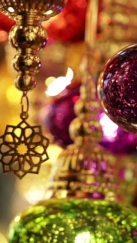 Abstract shimmering background with bokeh glowing and golden particles. Stock Footage 326380152