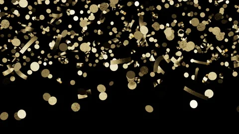 Abstract shimmering gold glitter particles create a vibrant festive atmospher Vídeo Stock 343967708