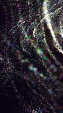 Abstract shimmering particle dust cloud with glowing bokeh background Stockillustratie