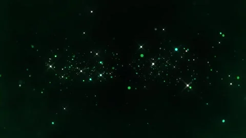 Abstract shimmering particles in deep green background, sparkling bokeh  Stock Footage 289306802