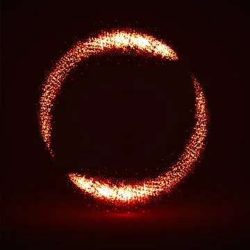 Abstract shine dust, glowing circle with lights particle Stock Illustration
